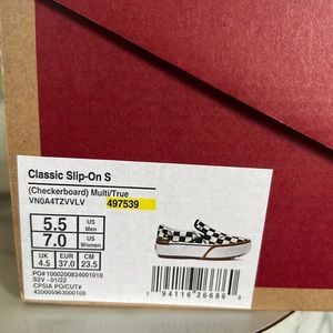 Vans slip-on checkerboard stacked platform shoes size 7 women